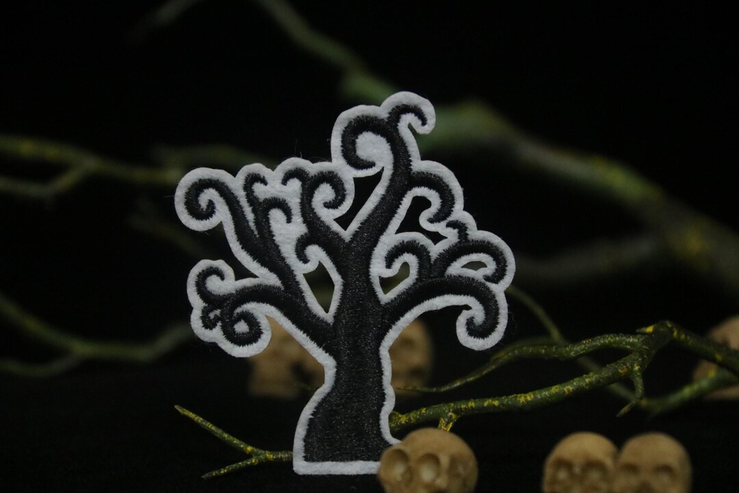 Tree Punk Patch Spooky Tree Patch, Creepy Tree Patch, for Halloween, Iron on Patch ...