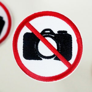 no photo patch, iron on patch, embroidered patch, funny patch, cool patch