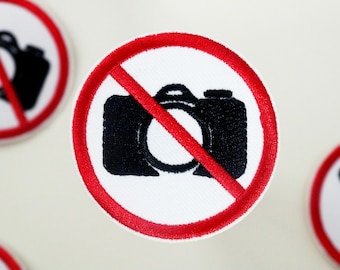 no photo patch, iron on patch, embroidered patch, funny patch, cool patch