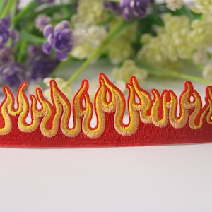 flame patch, fire patch, iron on patch, embroidered patch, funny patch, cool patch, for vest, for tote bag