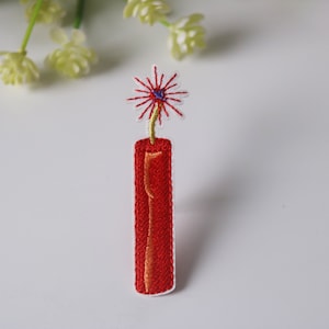 firecracker patch, bomb patch, iron on patch, embroidered patch, funny patch, cool patch, for vest, for tote bag