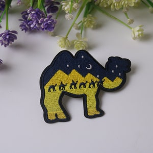 camel patch, pyramid patch, iron on patch, embroidered patch, funny patch, cool patch, for vest, for tote bag