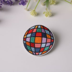 disco ball patch, rainbow colors patch, iron on patch, embroidered patch, funny patch, cool patch, for vest, for tote bag