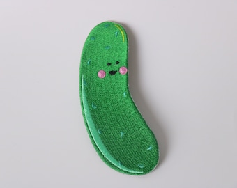 comic cucumber patch, iron on patch, embroidered patch, funny patch, cool patch, for vest, for tote bag