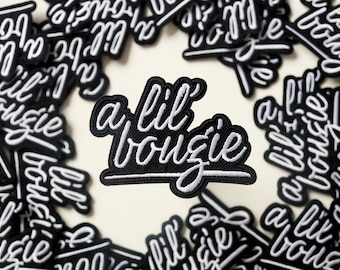 a lil bougie patch, slang patch, iron on patch, embroidered patch, funny patch, cool patch