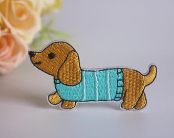 アイロン接着ワッペン ダックスフンド - 犬のエンブレム - ダックス