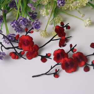 豪華な桜のワッペン、花のワッペン、アイロンワッペン、刺繍ワッペン、面白いワッペン、クールなワッペン、ベスト用、トートバッグ用 2枚セット