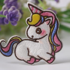 super cute stick on baby unicorn patch, for kid, iron on patch, embroidered patch, funny patch, cool patch, for vest, for tote bag
