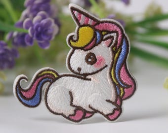 super cute stick on baby unicorn patch, for kid, iron on patch, embroidered patch, funny patch, cool patch, for vest, for tote bag