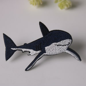 shark patch, fish patch, iron on patch, embroidered patch, funny patch, cool patch, for vest, for tote bag
