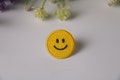 tiny smile face patch, emoji, iron on patch, embroidered patch, funny patch, cool patch, for vest, for tote bag