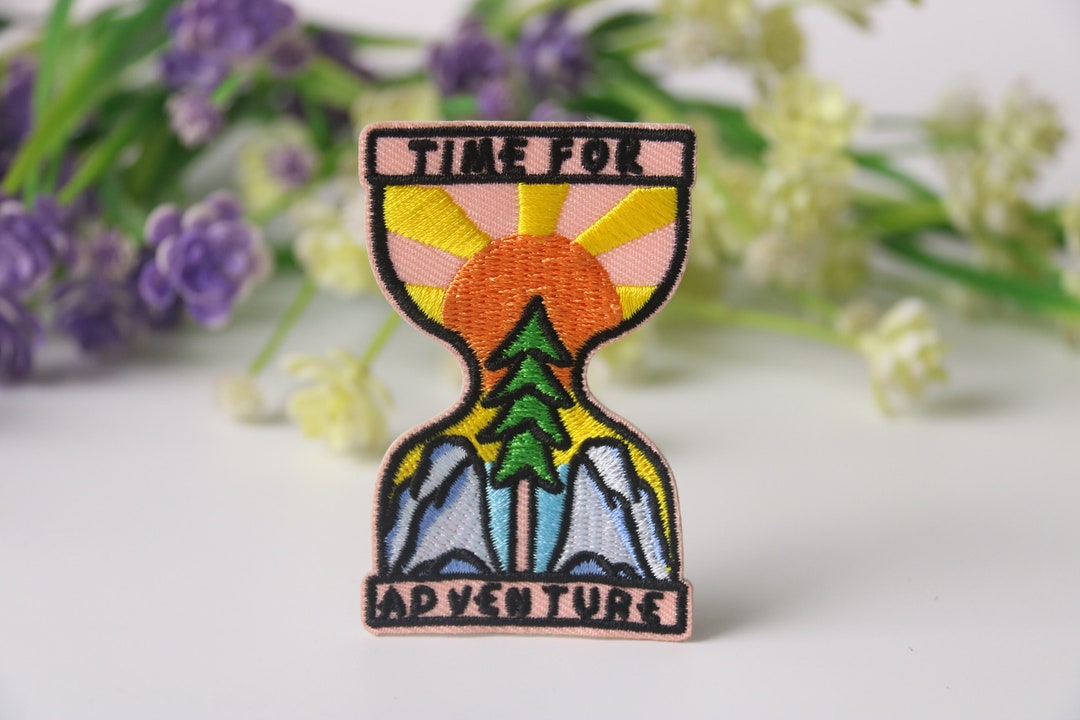 Time for Adventure Patch, Sand Clock Patch, Iron on Patch, Embroidered ...
