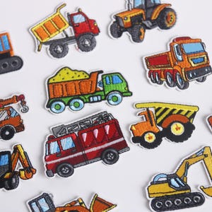 vehicle patch, excavator patch, bulldozer patch,  iron on patch, embroidered patch, funny patch, cool patch, for vest, fire fighting truck