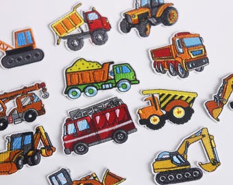 vehicle patch, excavator patch, bulldozer patch,  iron on patch, embroidered patch, funny patch, cool patch, for vest, fire fighting truck