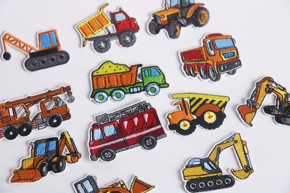 vehicle patch, excavator patch, bulldozer patch,  iron on patch, embroidered patch, funny patch, cool patch, for vest, fire fighting truck