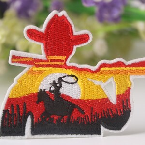 cowboy patch, wild west patch, iron on patch, embroidered patch, funny patch, cool patch, for vest, for tote bag