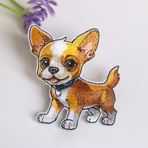 cute puppy patch, dog patch, iron on patch, embroidered patch, funny patch, cool patch, for vest, for tote bag
