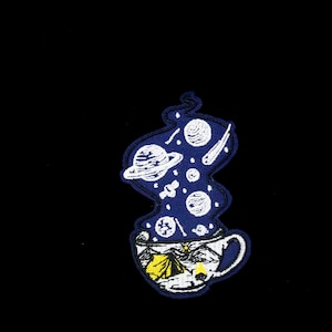 galaxy patch, planets patch, cup patch, iron on patch, embroidered patch, funny patch, cool patch