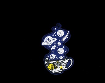 galaxy patch, planets patch, cup patch, iron on patch, embroidered patch, funny patch, cool patch