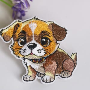 cute puppy patch, dog patch, gorgeous, iron on patch, embroidered patch, funny patch, cool patch, for vest, for tote bag