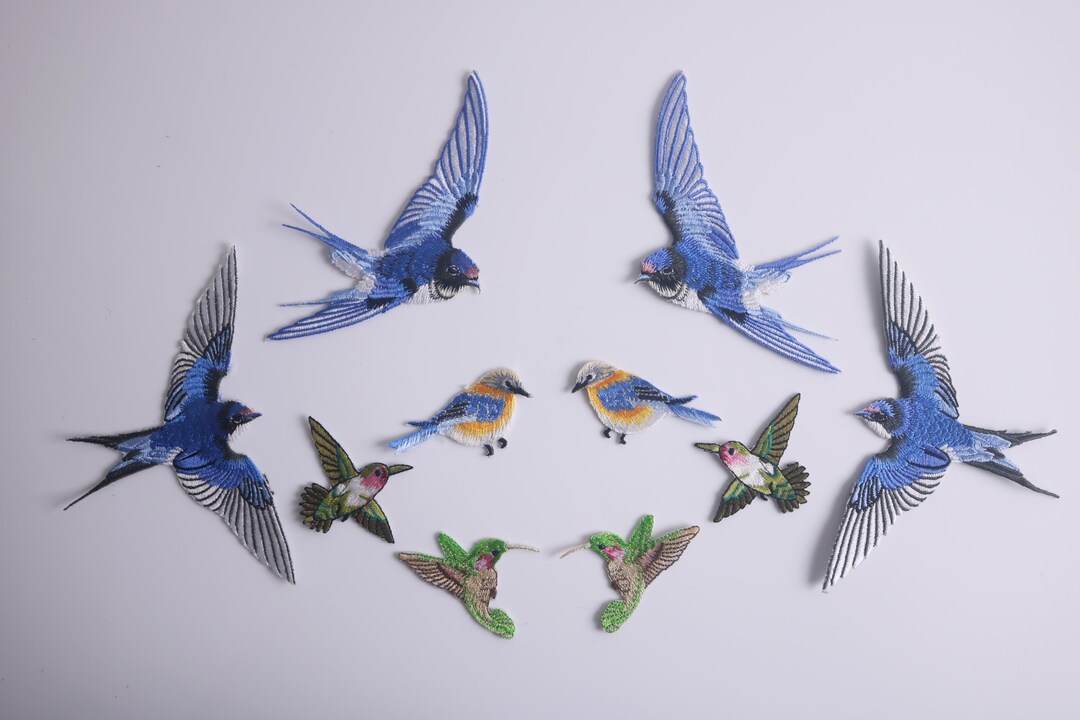 High-end Swallows Patches, Set of 8 Patches, Birds Patch, Hummingbirds ...
