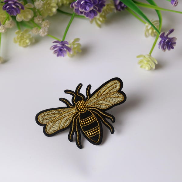 Hermoso parche de abeja de alta gama, parche de abejorro, parche para planchar, parche bordado, parche divertido, parche genial, para chaleco, para bolso de mano