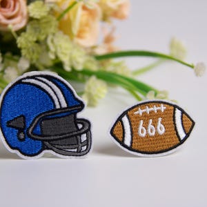 football patch, rugby and helmet patch, sport, iron on patch, embroidered patch, funny patch, cool patch
