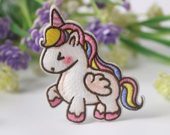 super cute stick on walking baby unicorn patch, for kid, iron on patch, embroidered patch, funny patch, cool patch, for vest, for tote bag