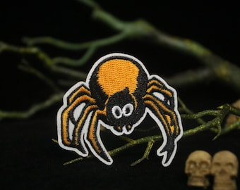 Ecusson Thermocollant Vetement Rond 7cm - Halloween Araignee