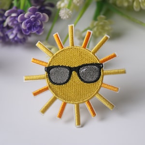 sun patch, iron on patch, embroidered patch, funny patch, cool patch, for vest, for tote bag