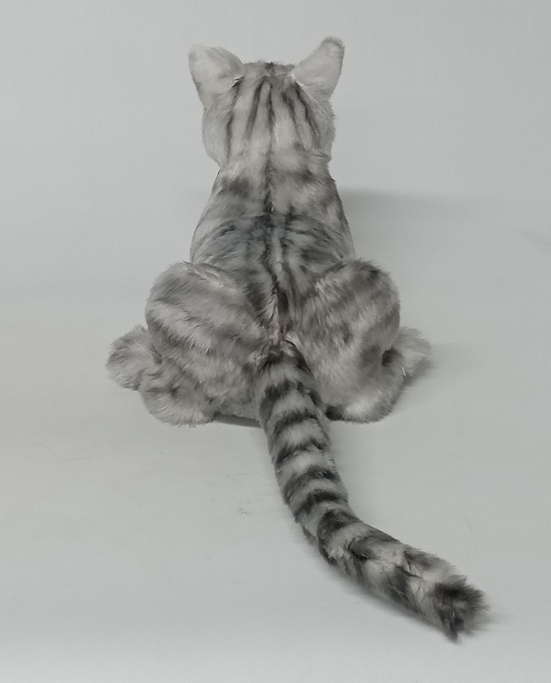 Realistic Plush Cat – Handmade Lifelike Stuffed Cat – Gray Tabby ...