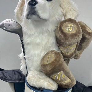 DragonMoss, Custom stuffed golf club cover, custom golf club cover, Fit Driver and 3 woods, Plush pet golf club cover, plush golf club cover