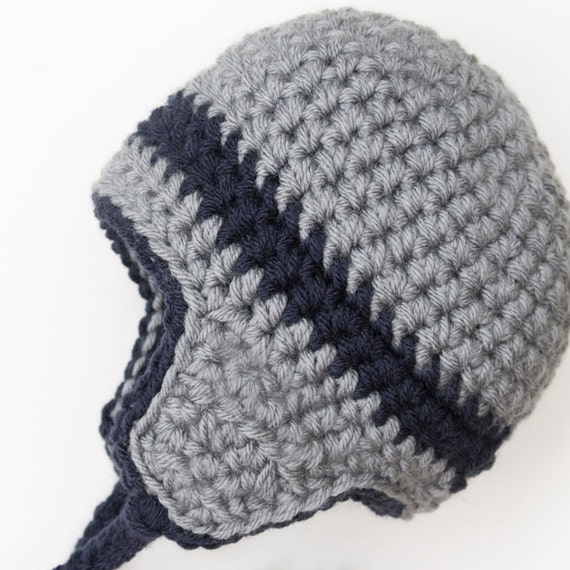 Items similar to Baby Boy Winter Hat Boys Aviator Hat Gray and Navy