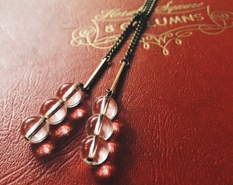 glass orb necklace | lariat brass chain | everyday jewelry | iheartmies | portland | lariat necklace