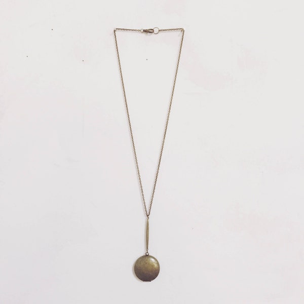 long locket necklace | simple round antiqued brass locket | vintage bronzed jewelry | personalized gift | portland oregon | iheartmies