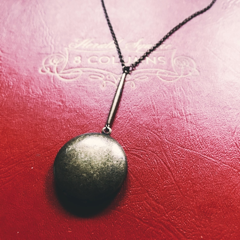long locket necklace simple round antiqued brass locket vintage bronzed jewelry personalized gift portland oregon iheartmies image 2