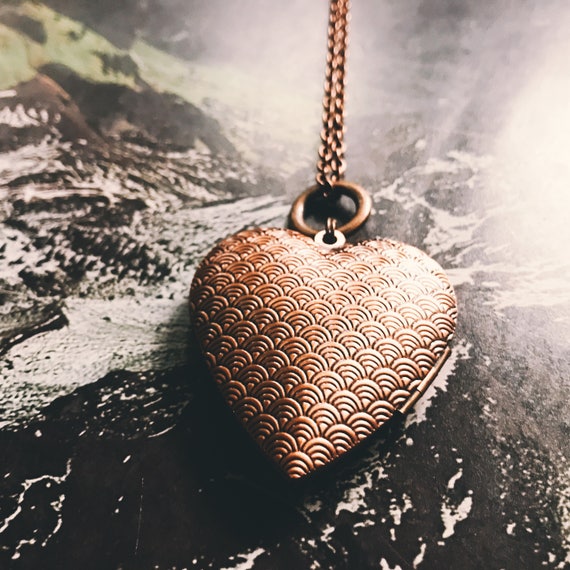 Long Locket Necklace Large Heart Locket 