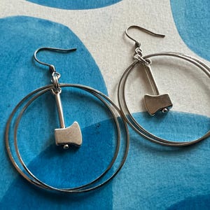 axe hoop earrings: timbers | timber army | rctid | portland oregon | silver hoops | lumberjack