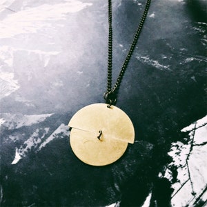 full moon brass necklace |  Lunar celestial celebration | honeymoon style | out of this world | matching earring necklace set | iheartmies