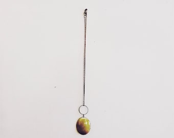 long locket necklace | brass locket | mixed metal | copper chain | vintage locket | portland | large locket