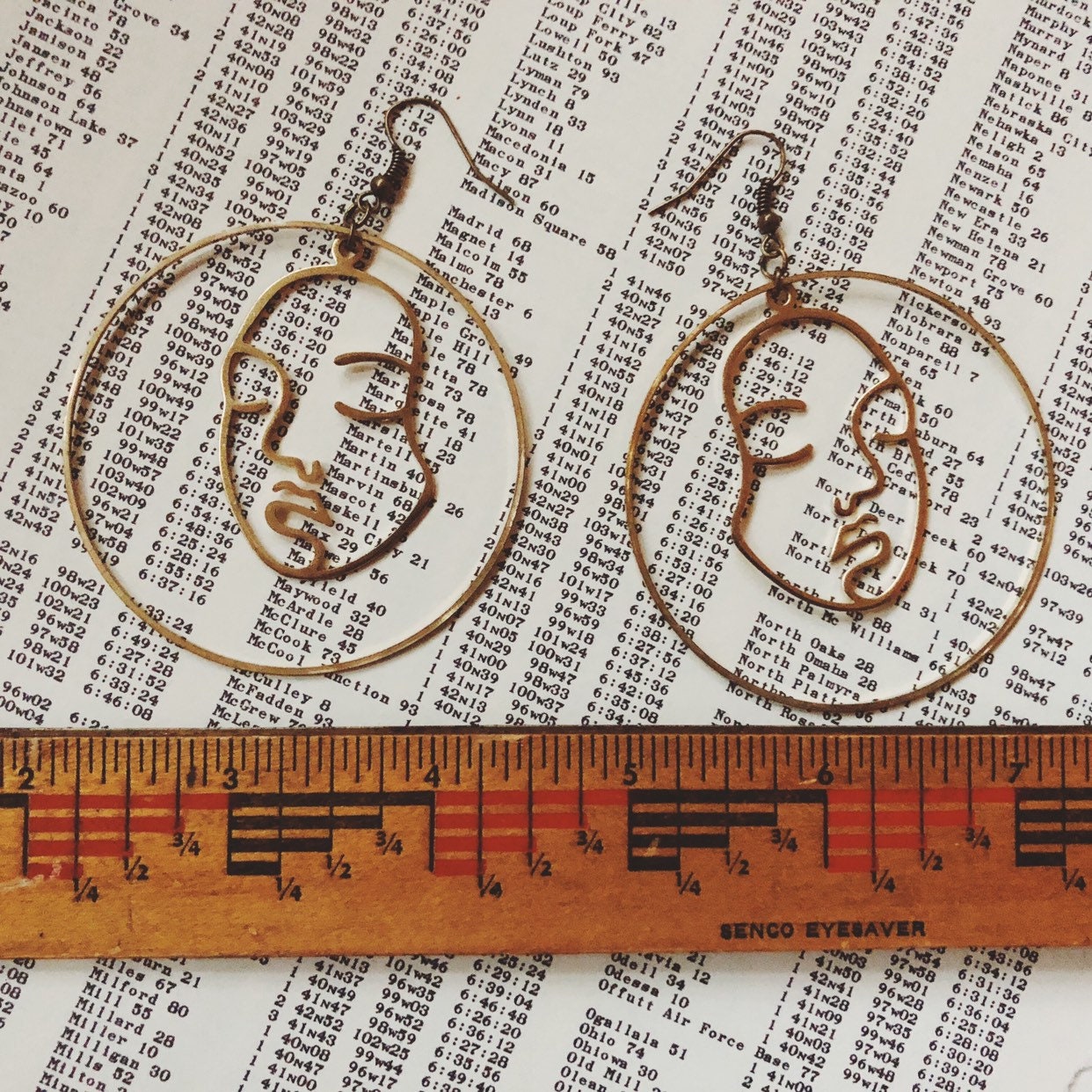 Eye brass handcrafted earring