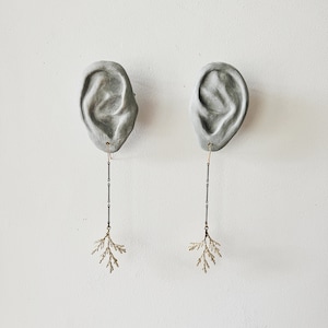brass twig branch earrings | conifer tree chain dangle earring  | cedar fir tree  | nature inspire earring | portland | IHEARTMIES