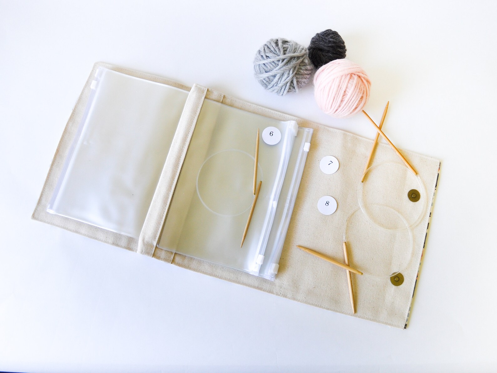 Custom Circular Knitting Needle Organizer Choose your Fabric Etsy