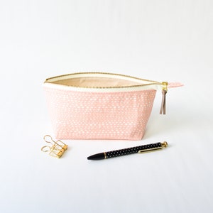 Small Zippered Pouch in "Little Skipping Stones in Petal"