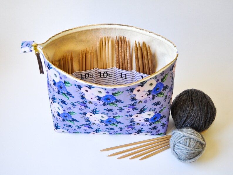 Double Pointed Knitting Needle Case DPN Organizer Purple Etsy
