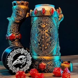Torre de Dados con Soporte para Lata Reina Cuervo • Accesorio y regalo PERFECTO Para Juegos de Mesa Dungeons and Dragons