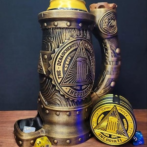 Torre de Dados con Soporte para Lata Illuminati • Accesorio y Regalo PERFECTO Para Juegos de Mesa Dragones y Mazmorras