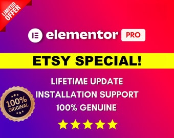 Elementor Pro - Genuine 1 Year License Activation | Automatic Updates | License Key Included | Wordpress Plugin