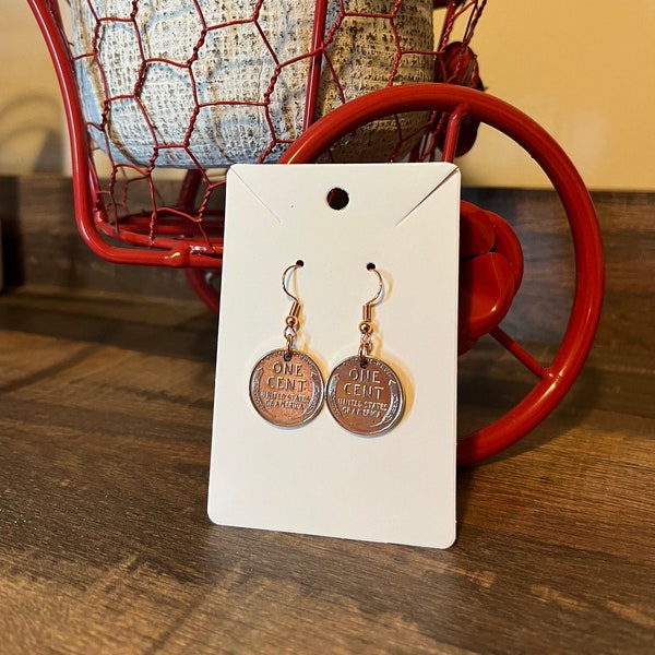 Wheat Penny Earrings, Coin Jewelry, Handmade Jewelry, Hand Polished, Vintage and Antique, Lucky Penny