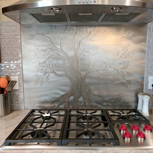 Stainless Steel Backsplash Behind Range